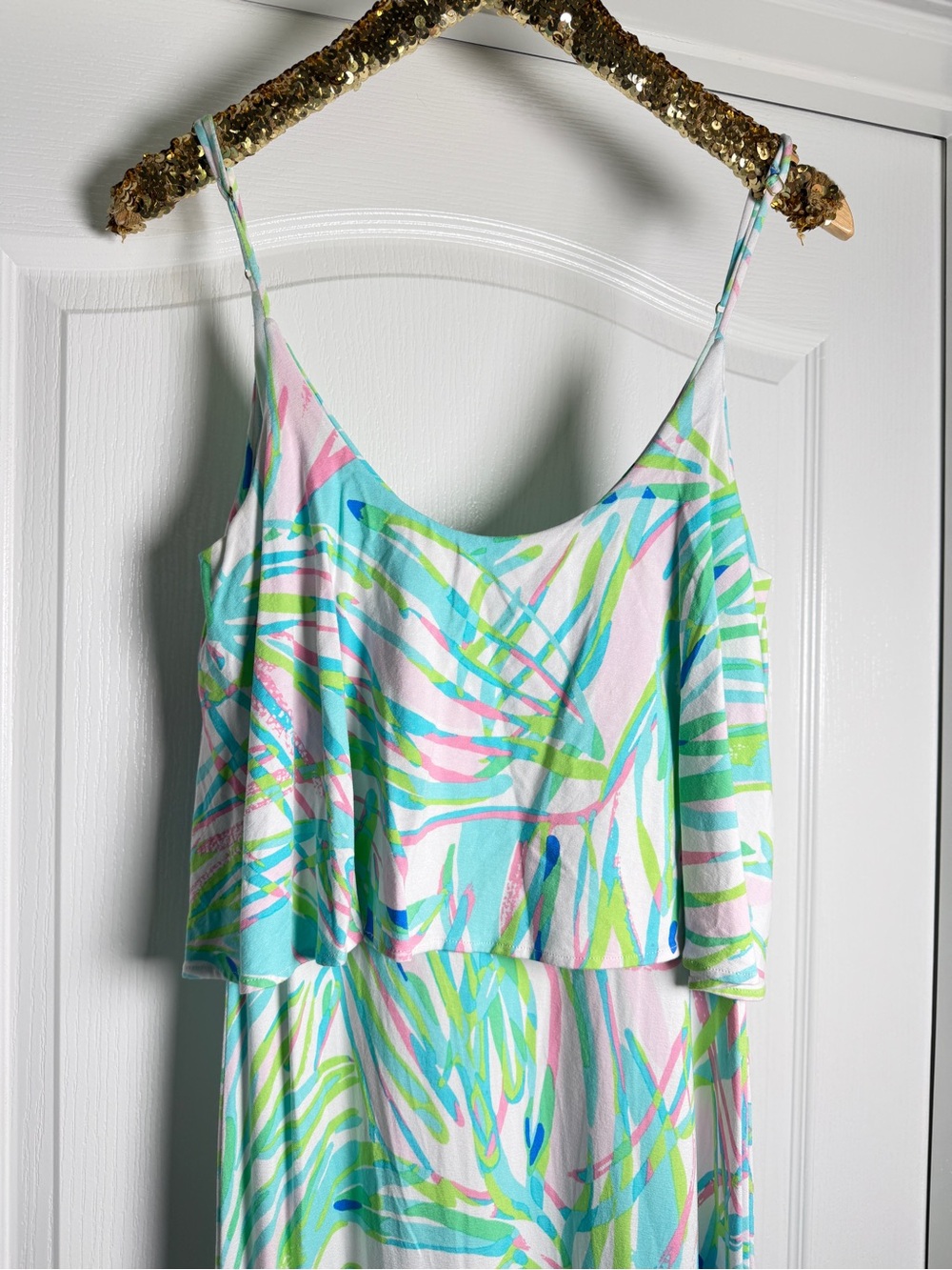 Lilly Pulitzer Harrington Maxi Dress in Skye Blue Salute size medium - Picture 2 of 4